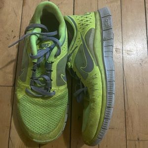 Nike running shoes bright yellow